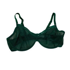 Princesse Tam Tam French Designer Forest Green Sheer Bra Sz-32D